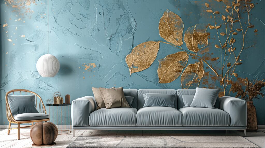 Textured living room wall